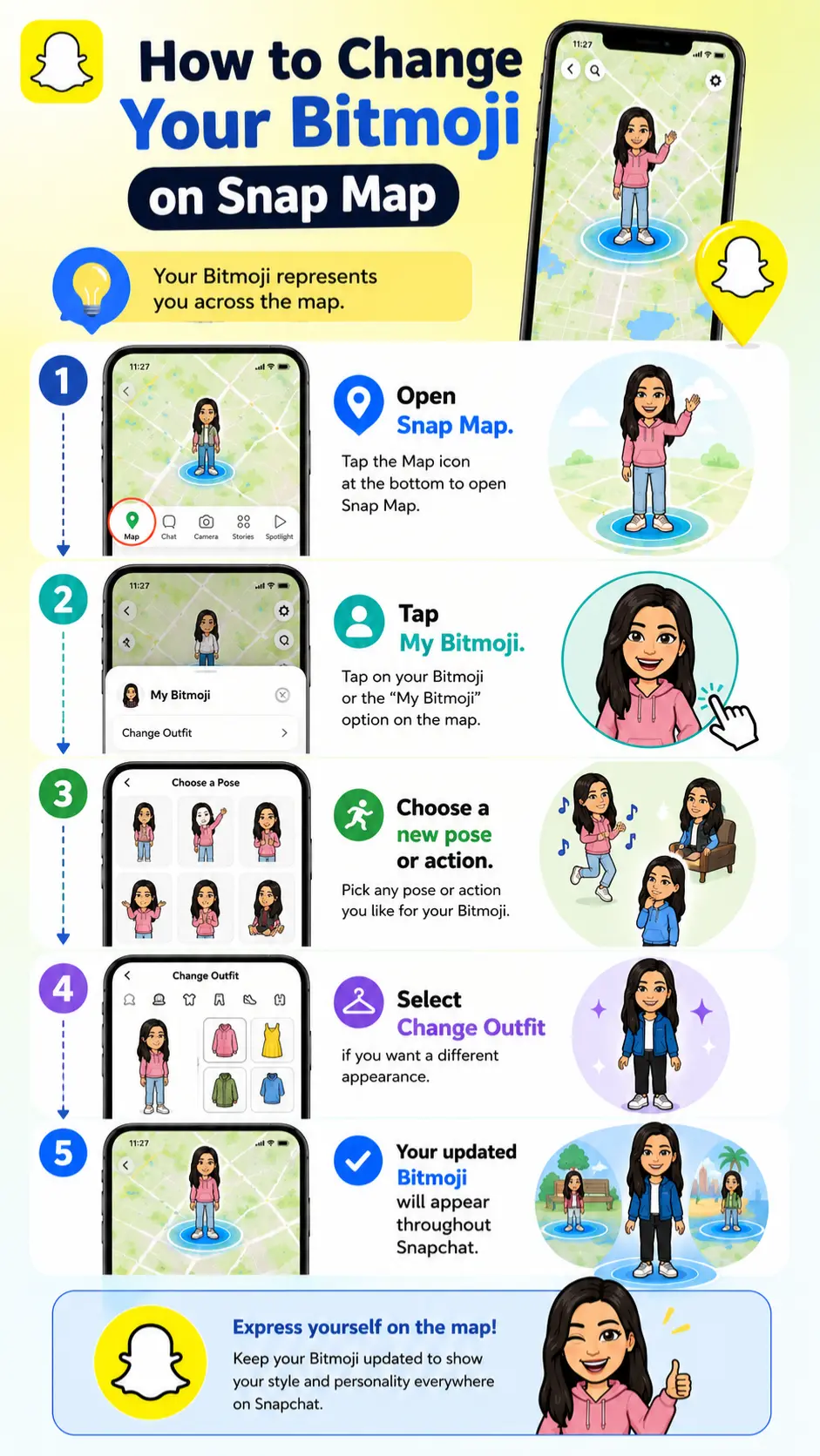 How to Change Your Bitmoji on Snap Map