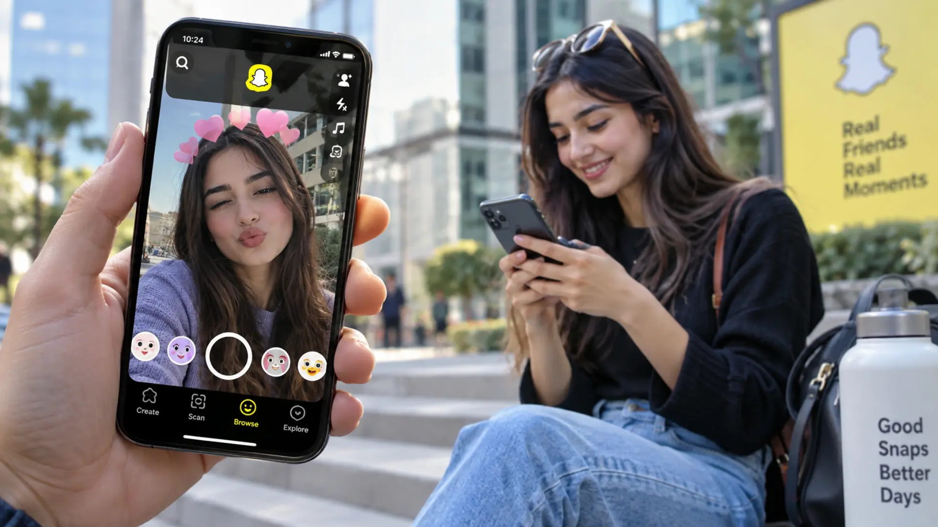 Snapchat features explained on a smartphone